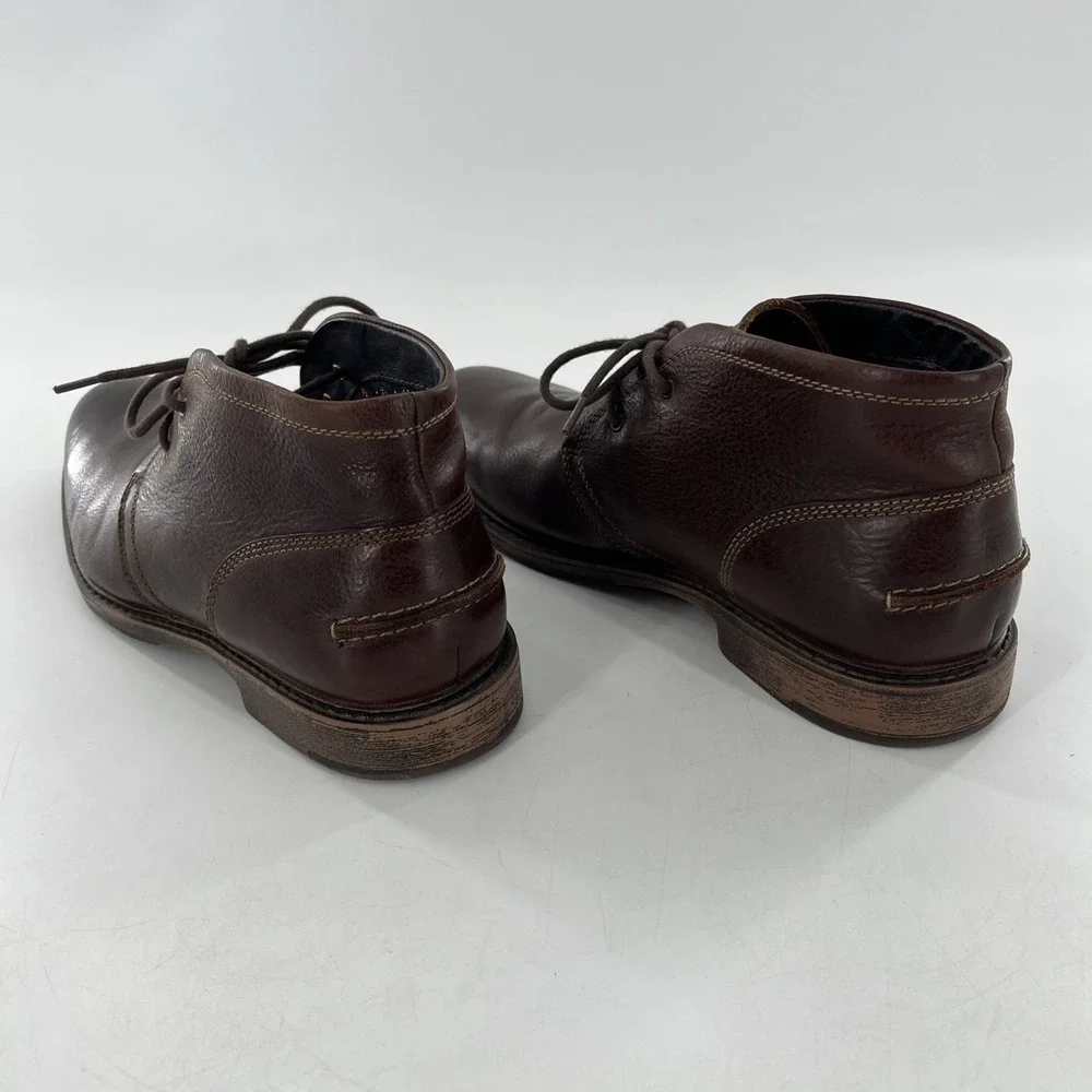 Johnston & Murphy Mens Tan Chukka Full Grain Leather Plain Toe 9 Tumbled Pebbled
